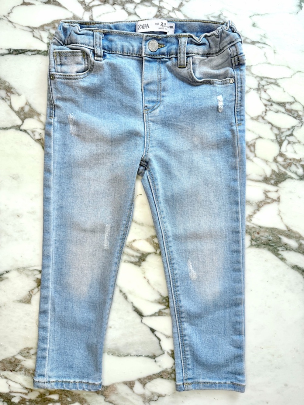 Zara Kids Washed Light Blue Denim Jeggings